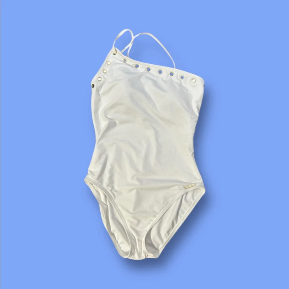 Michael Kors One-Shoulder Swimsuit Size 10 White